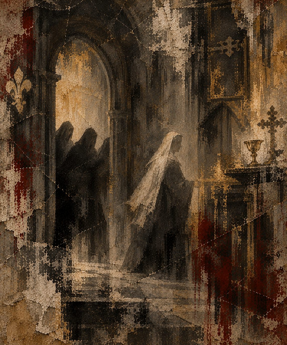Ilustrace k pověsti Statečná jeptiška