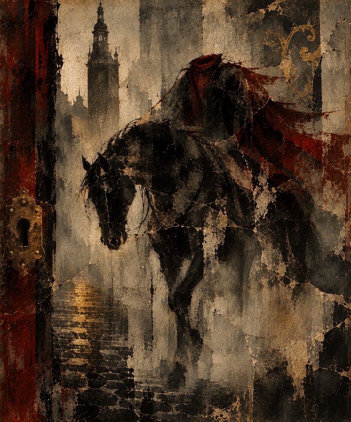 Ilustrace k pověsti Bezhlavý jezdec